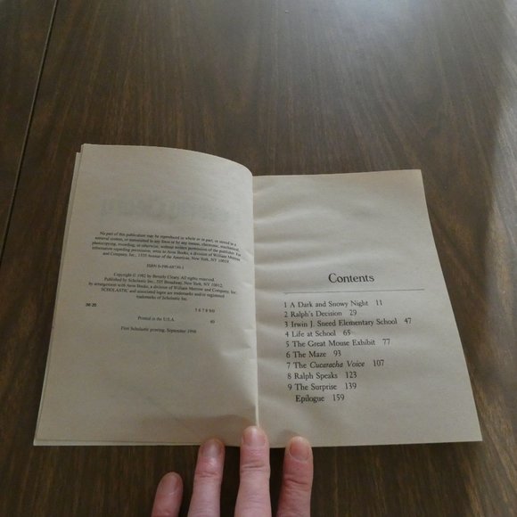 Beverly Cleary Scholastic Book Ralph S. Mouse PB 1998 - Picture 3 of 3